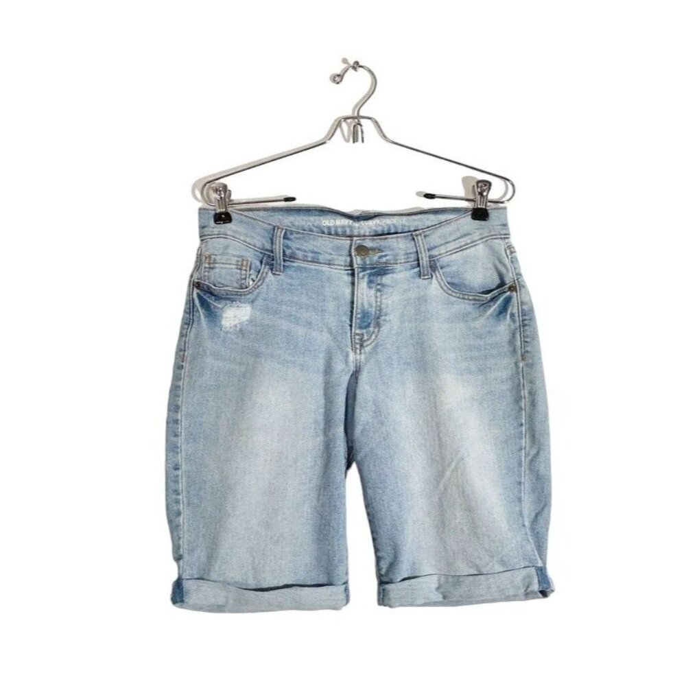Women's Old Navy Curvy / Profile Bermuda Platinum Jean Shorts  - Size 2